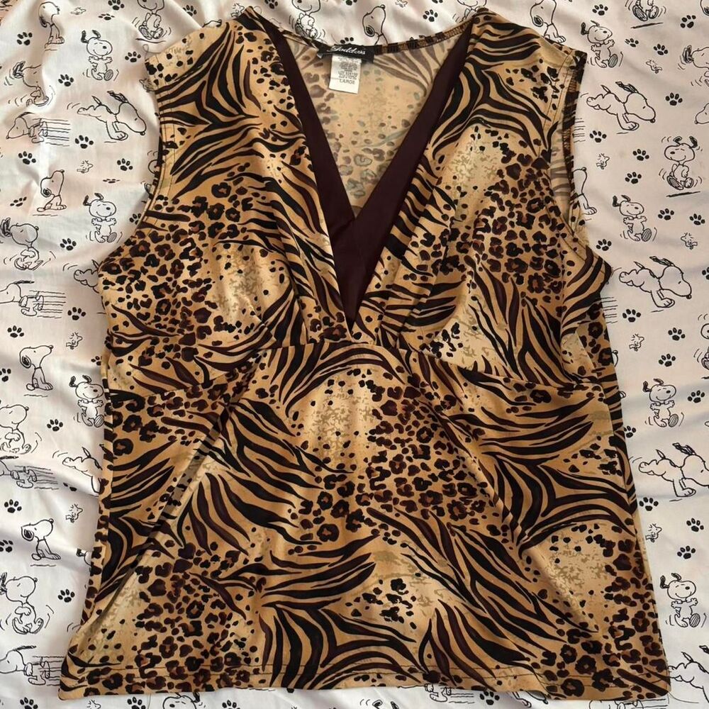Goddess animal print v-neck blouse